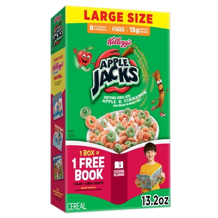 Kellogg's Apple Jacks Original Breakfast Cereal, 15g Whole Grains, Family Size, 16.6 oz