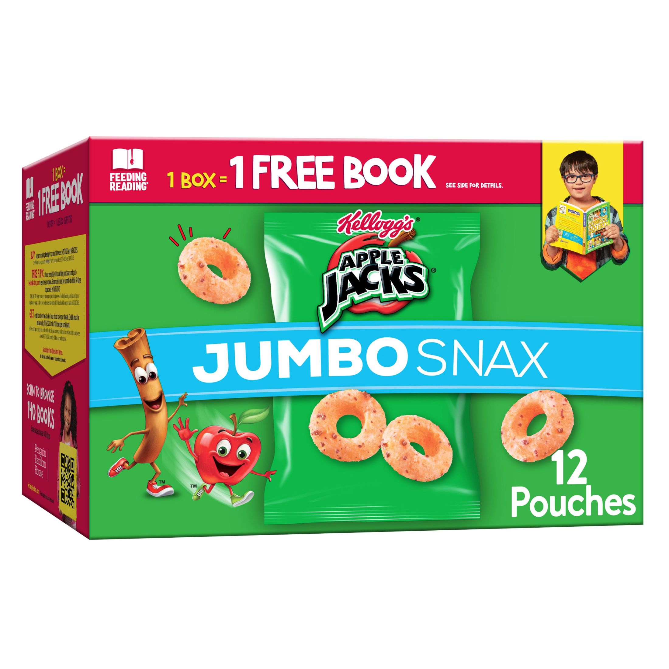 Kellogg's Jumbo Snax Froot Loops Original Cereal Snacks, 5.4 oz, 12