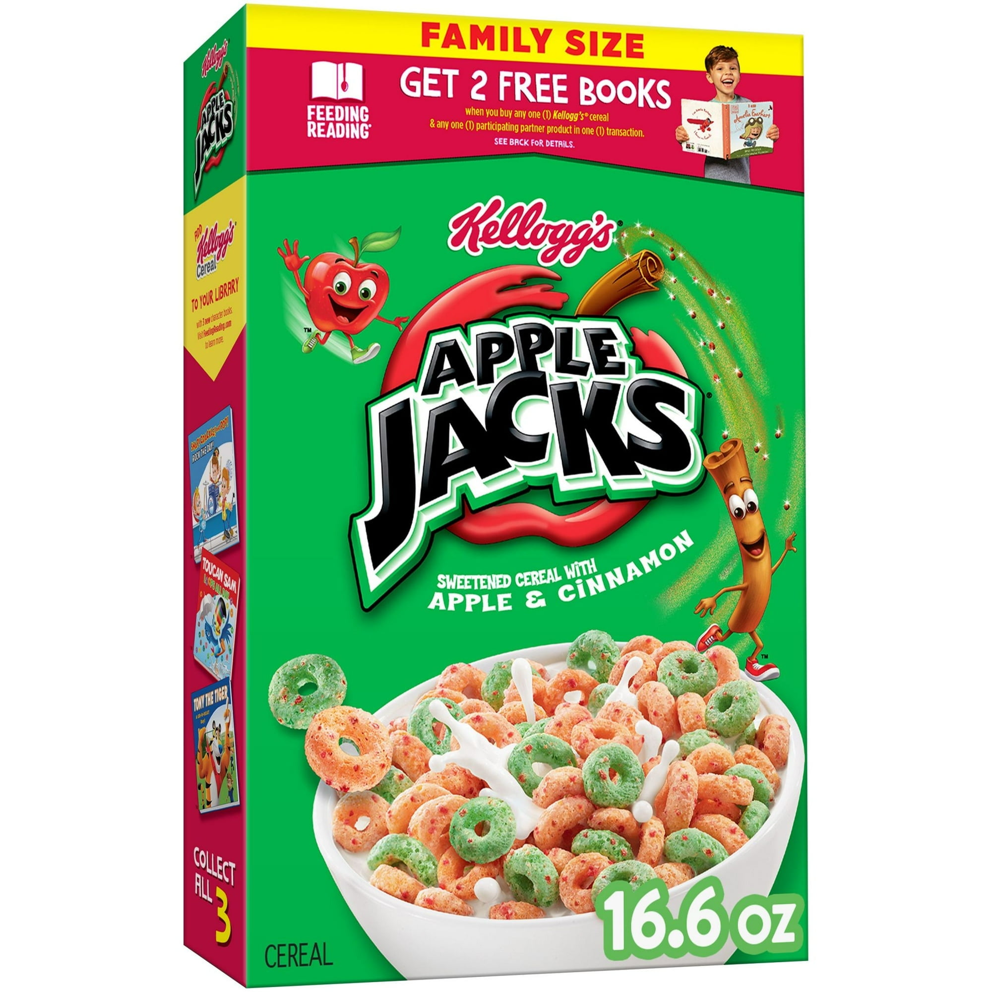 Kellogg's Apple Jacks Original Breakfast Cereal, Family Size, 16.6 oz Box