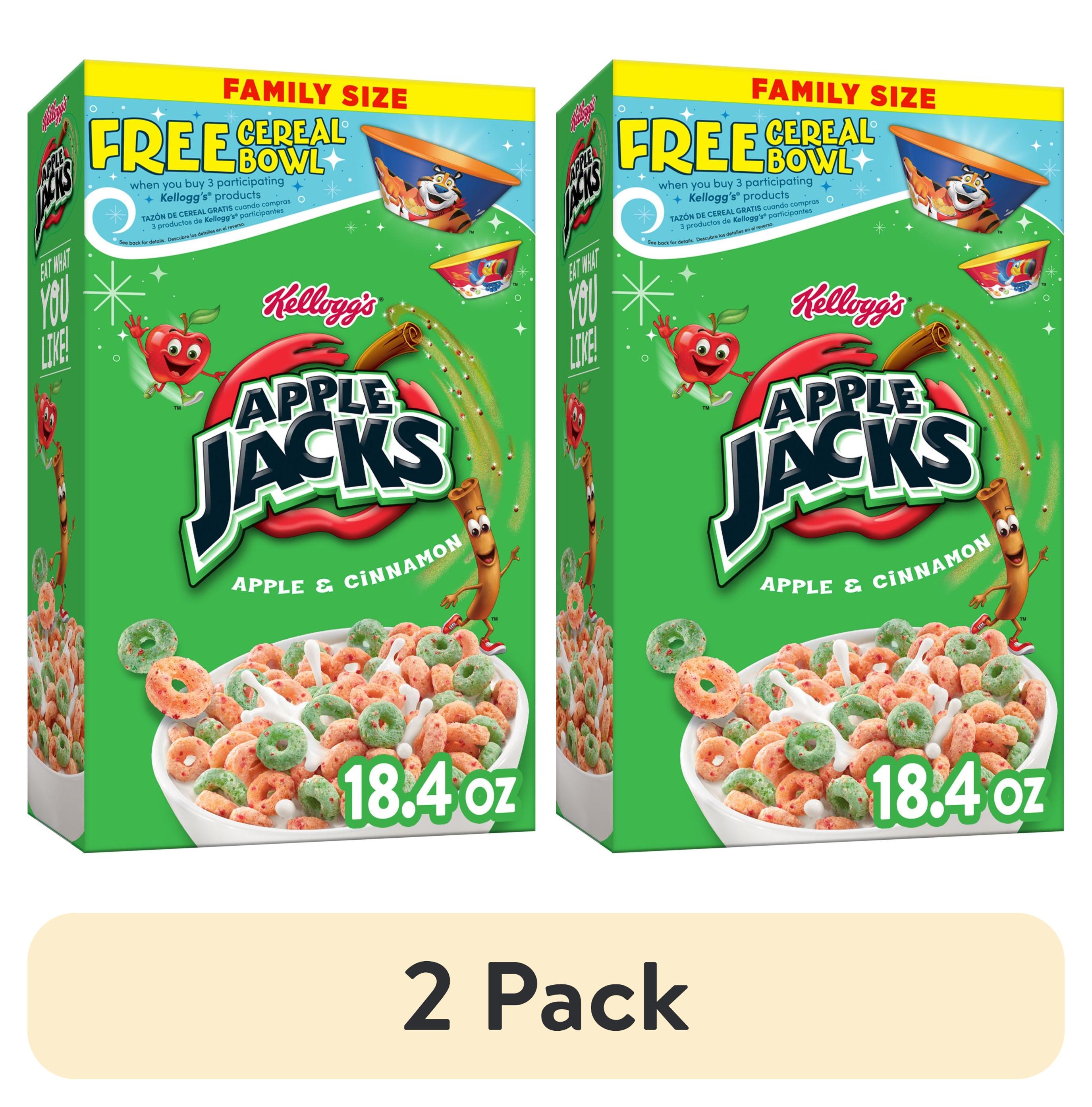 (2 pack) Kellogg's Apple Jacks Original Breakfast Cereal, Family Size ...