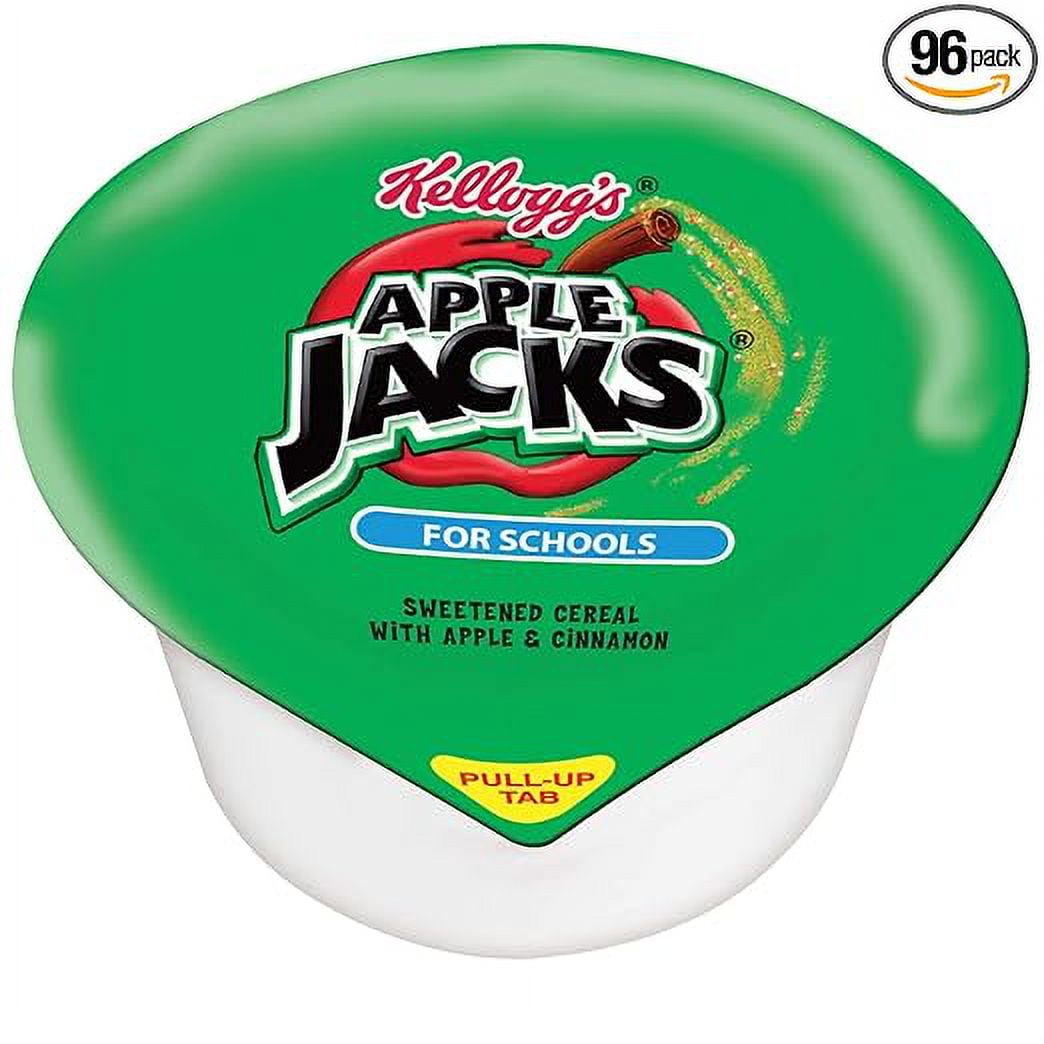 Kellogg's Apple Jacks Reduced Sugar Cereal Bowl, 1 Ounce (Pack of 96)