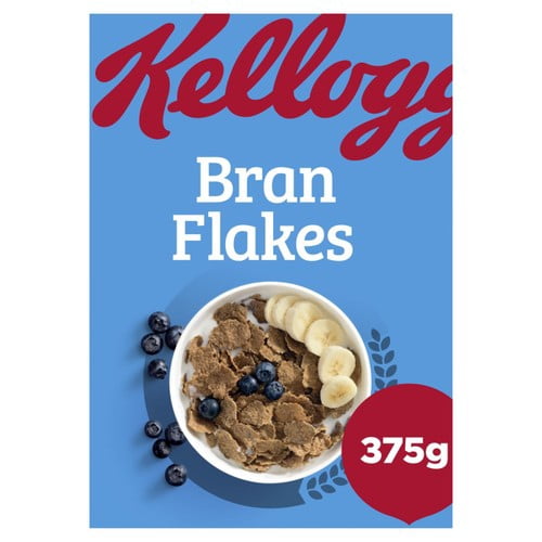 Kellogg's Bran Flakes Breakfast Cereal 375g, British Import (Pack of 3)