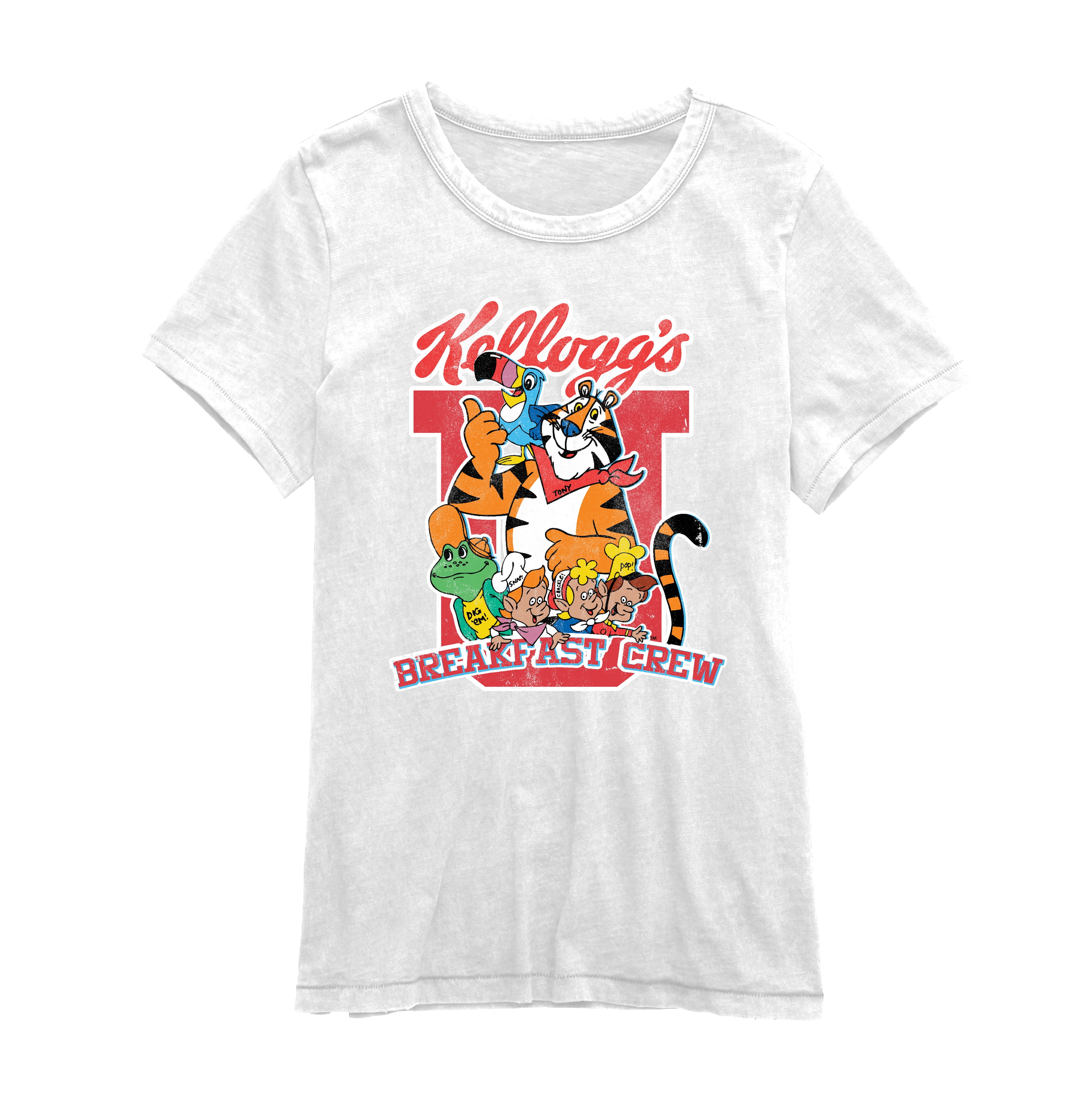 Kellogg s Breakfast Cereal Crew College Graphic Mens and Womens Short Sleeve T Shirt White S XXL Walmart