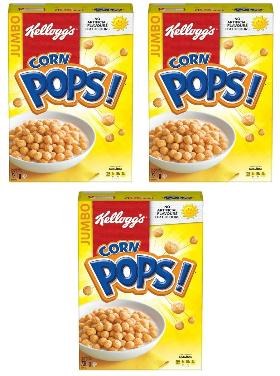 Kellogg's Canadian Corn Pops Cereal, Jumbo Size, 730g (3 Pack)
