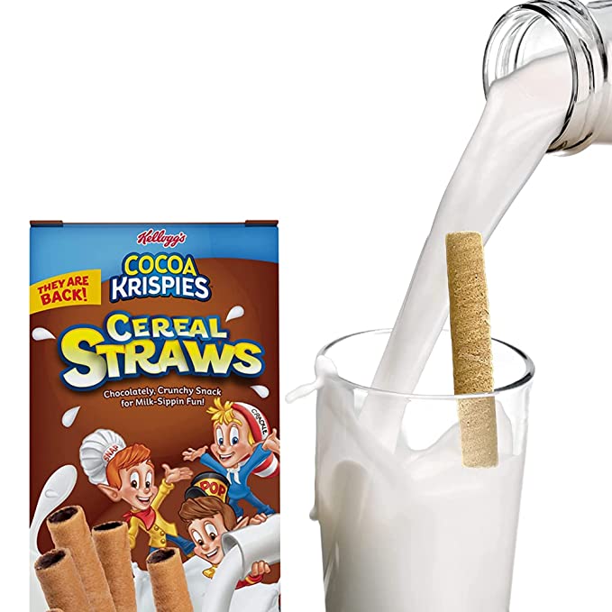 Kellogg's Cereal Straws Cocoa Krispies Edible Breakfast Straw