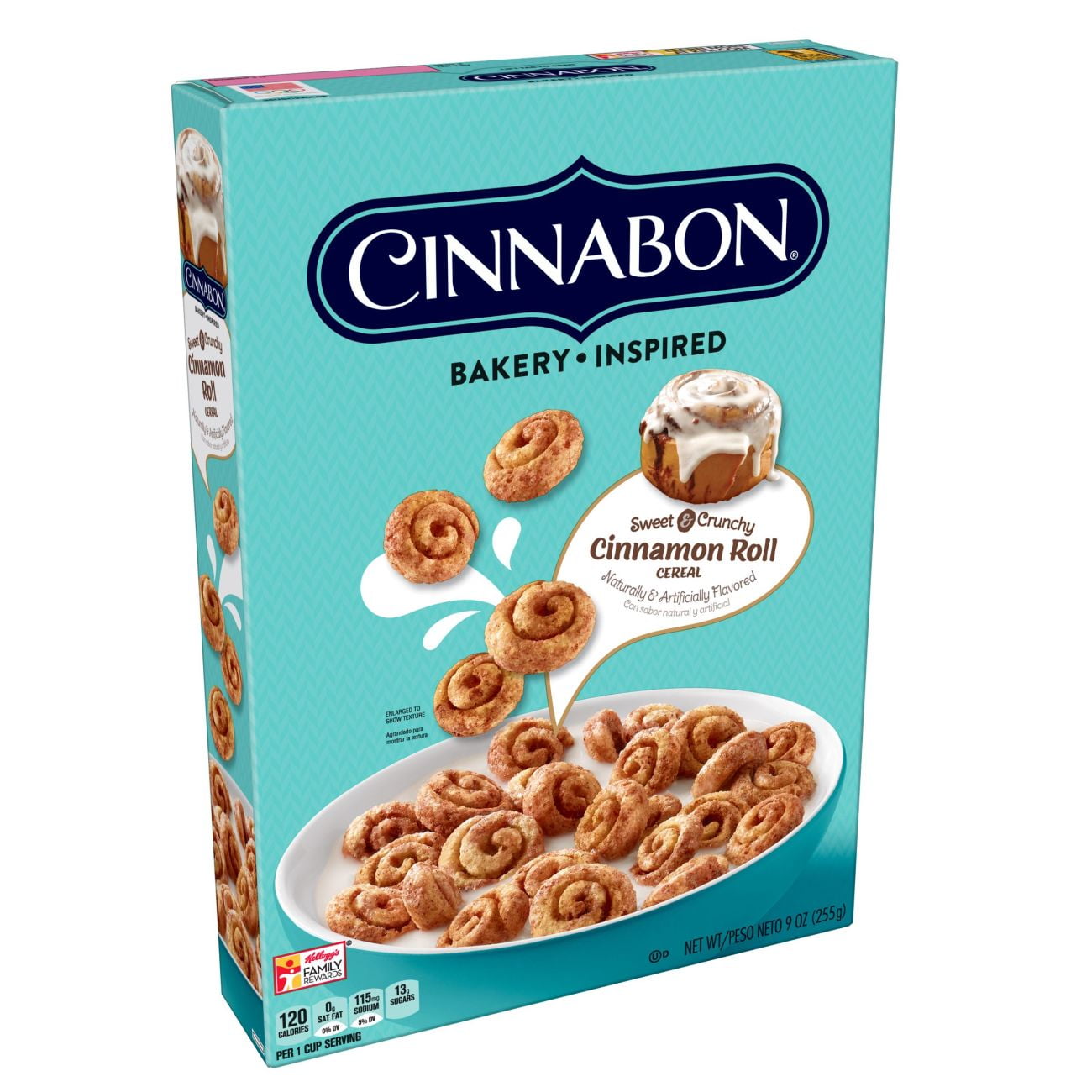 Kellogg's Cinnabon, Breakfast Cereal, Cinnamon Roll,9 Oz - Walmart.com