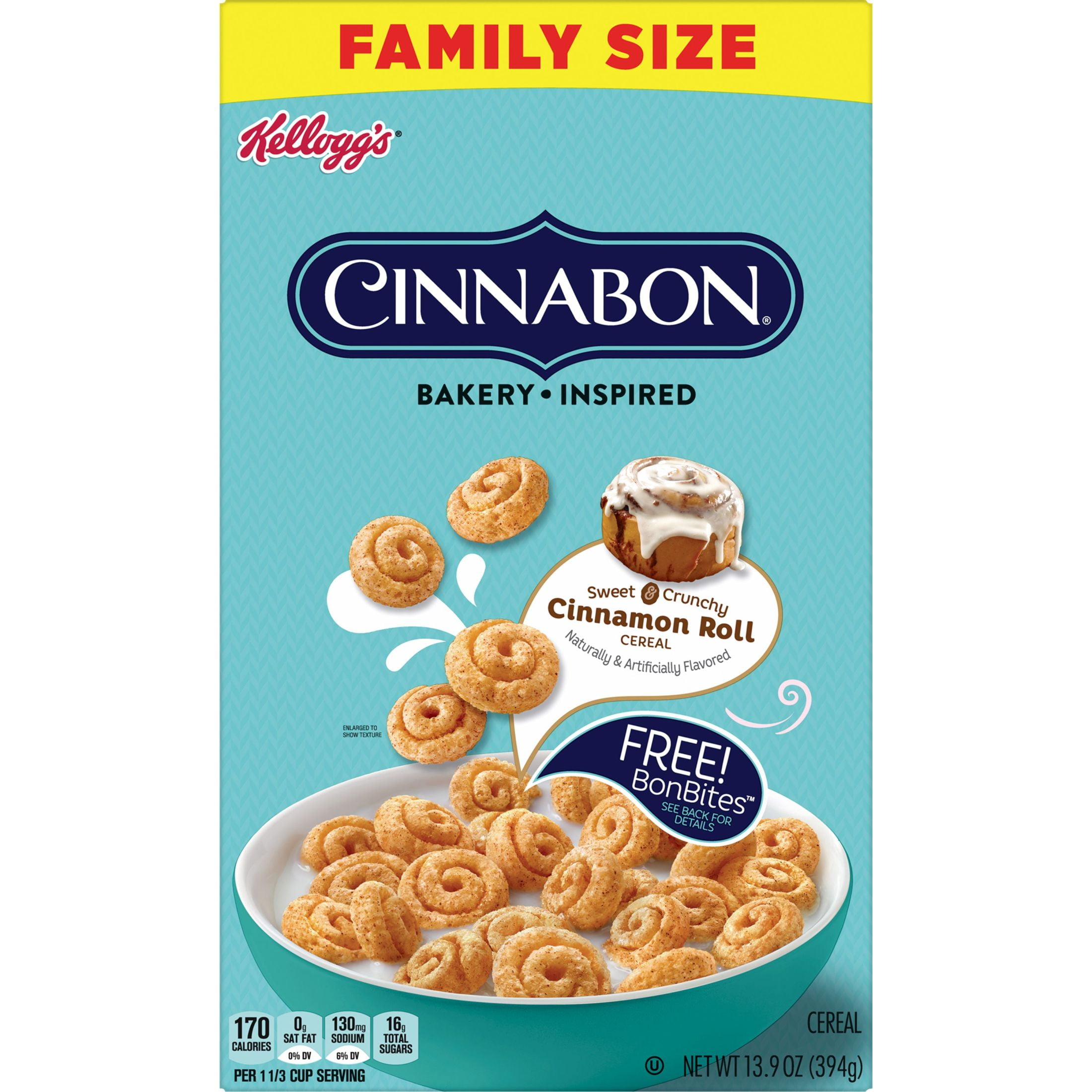 Kellogg's Cinnabon Original Cold Breakfast Cereal, 13.9 oz