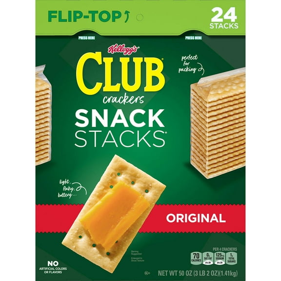 Kellogg's Club Original Crackers 24 Stacks Inside, 50 oz