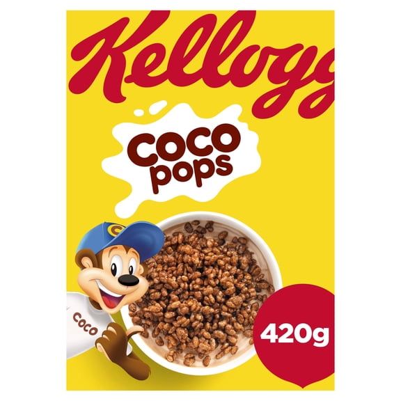 Kellogg's Coco Pops Chocolate Breakfast Cereal 420g, Imported from Britain
