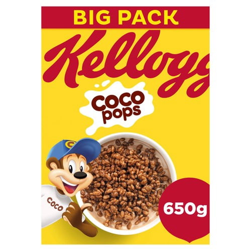 Kellogg's Coco Pops Chocolate Breakfast Cereal 650g, British Import (Pack of 3)
