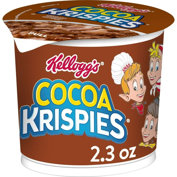 Kellogg's Cocoa Krispies Breakfast Cereal Cup, Kids Snacks, Family Breakfast, Chocolatey Flavor, 2.3oz Cup (1 Cup)
