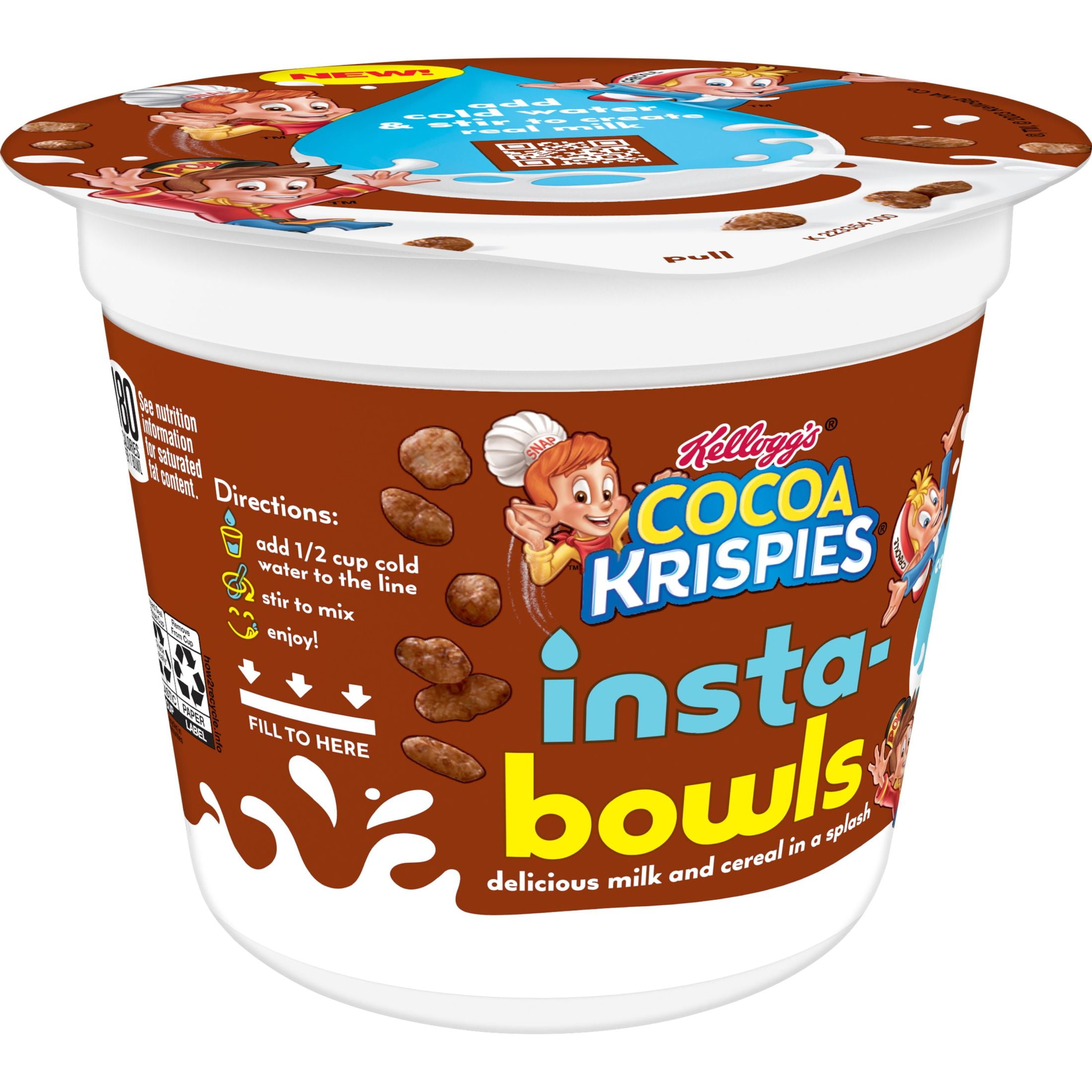 Kellogg's Cocoa Krispies InstaBowls Chocolatey Flavor Breakfast Cereal