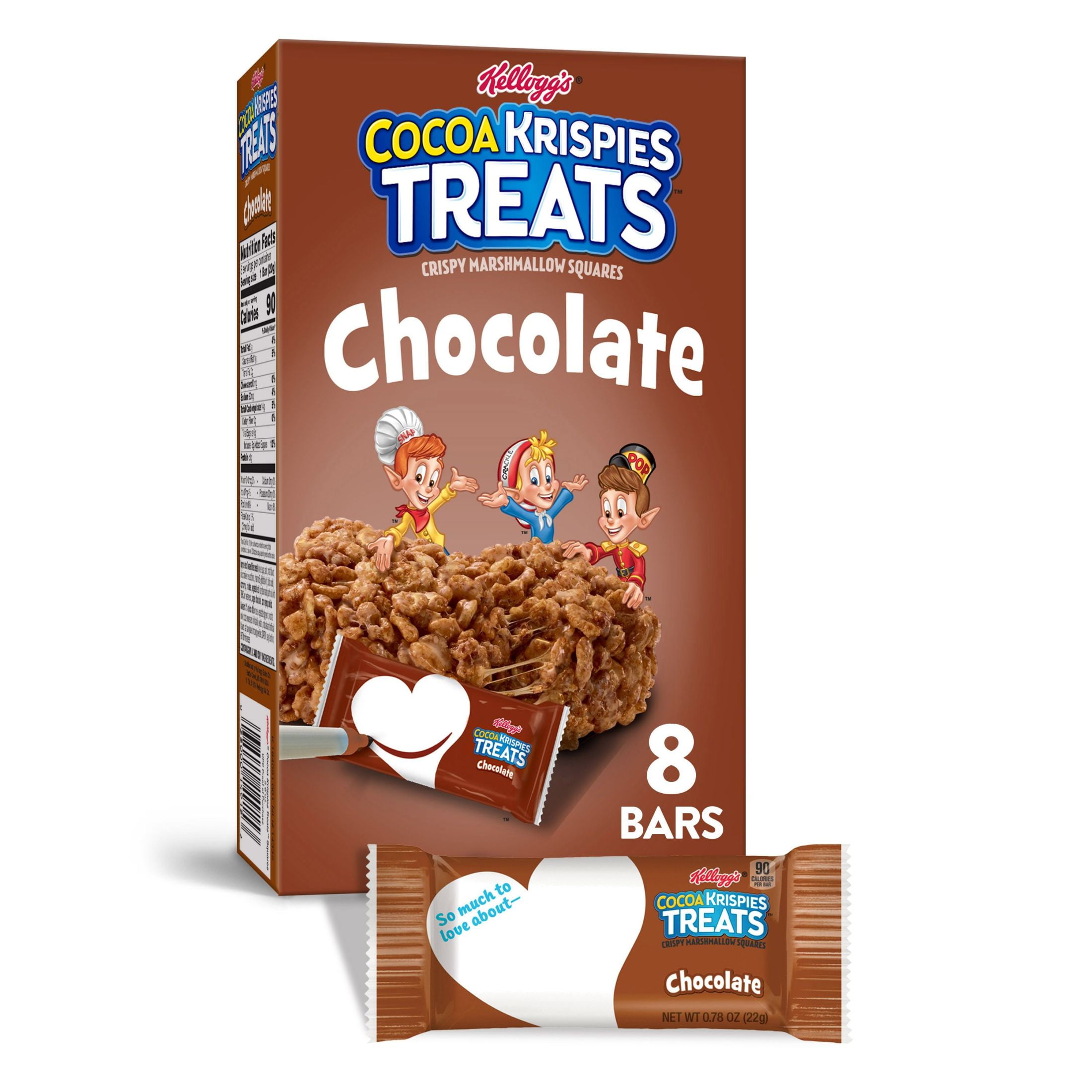 Kellogg's Cocoa Krispies Treats Chocolate Crispy Marshmallow Squares, 5