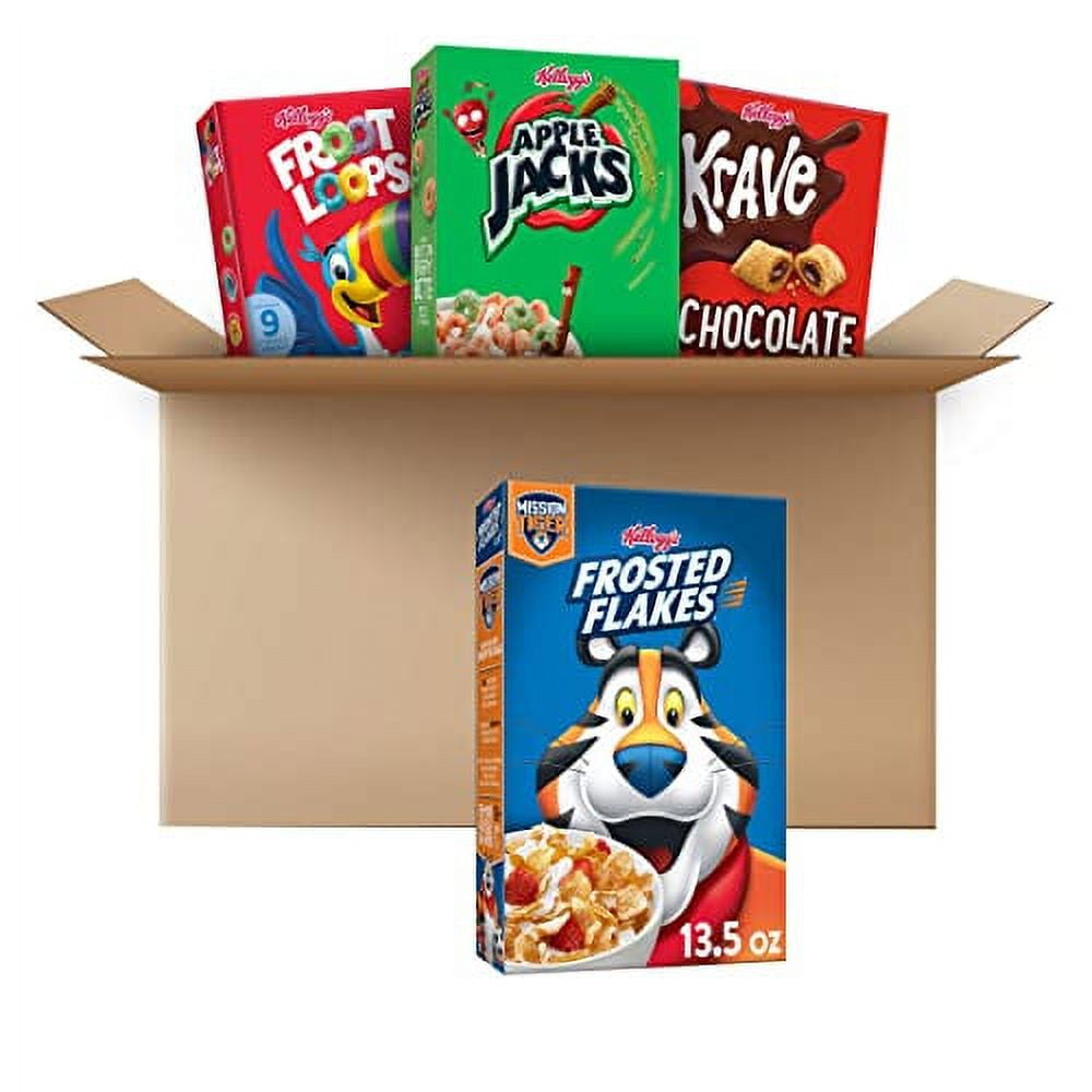 Kellogg's Cold Breakfast Cereal, Bulk Pantry Staples, Kids Snacks