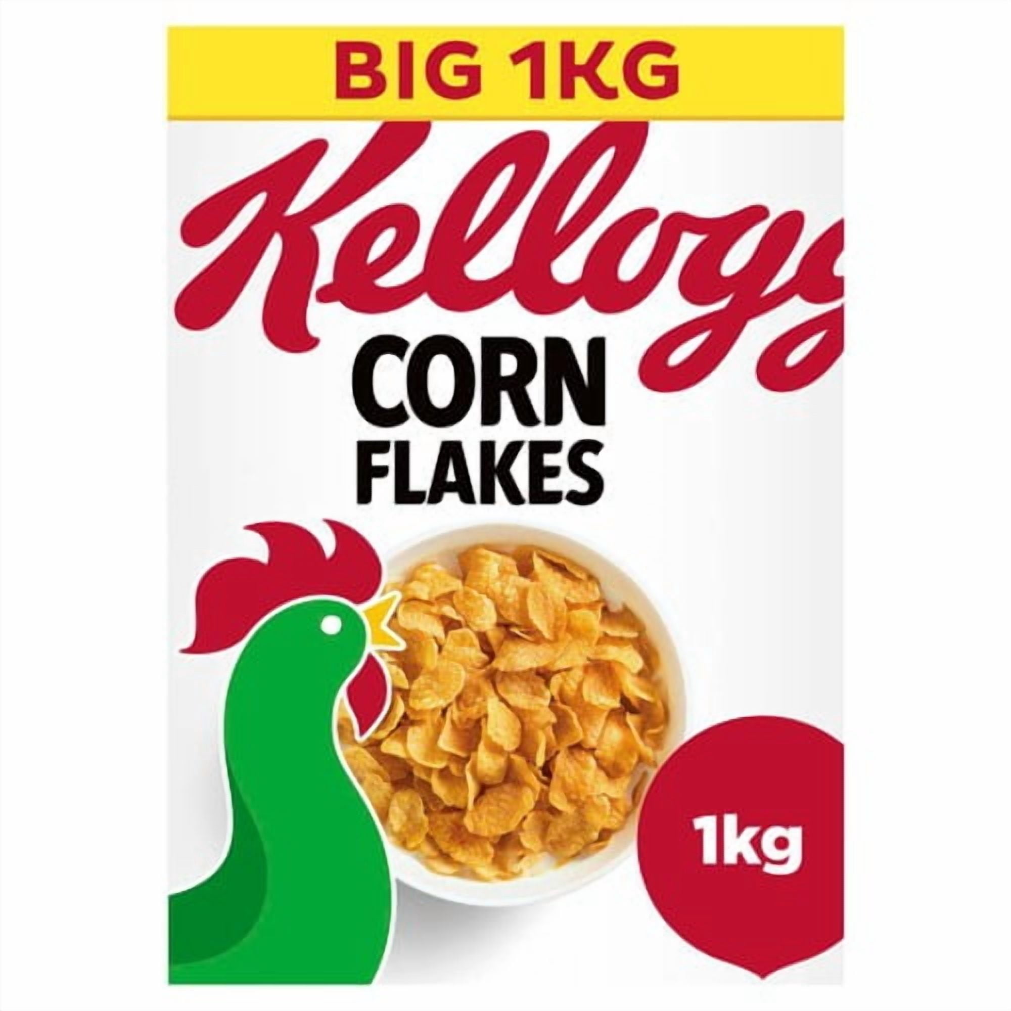Kellogg's Corn Flakes Breakfast Cereal 1kg, British Import (Pack of 3)