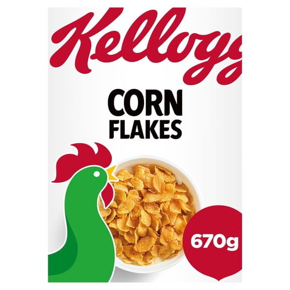 Kellogg's Corn Flakes Breakfast Cereal 670g, Imported from Britain