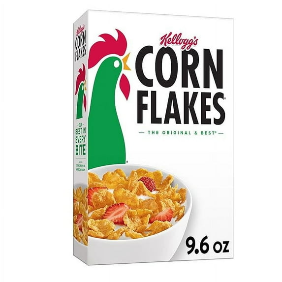 Kellogg’s Corn Flakes Breakfast Cereal, 8 Vitamins and Minerals, Healthy Snacks, Original, 9.6Oz Box (1 Box)
