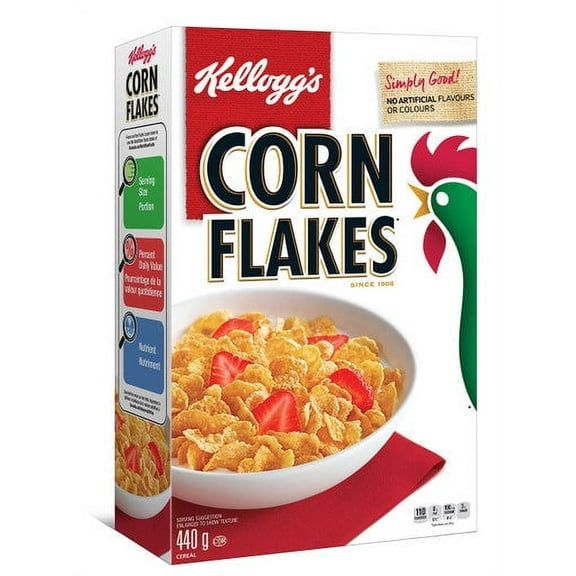 Kellogg's, Corn Flakes Cereal, 440g/15.5oz., {Imported from Canada}