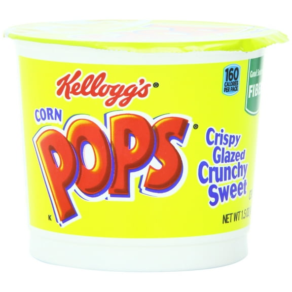 Kelloggs Corn Pops Delicious Breakfast Cereal Cups,8 Vitamins and Minerals, Kids Snacks, Original, 1.5 oz,Grab and Go Convenience Cups (6 Pack)