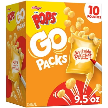 Kellogg's Corn Pops Go Packs Cereal, Kids Snacks, Lunch Snacks, Original, 9.5oz Box (10 Pouches)