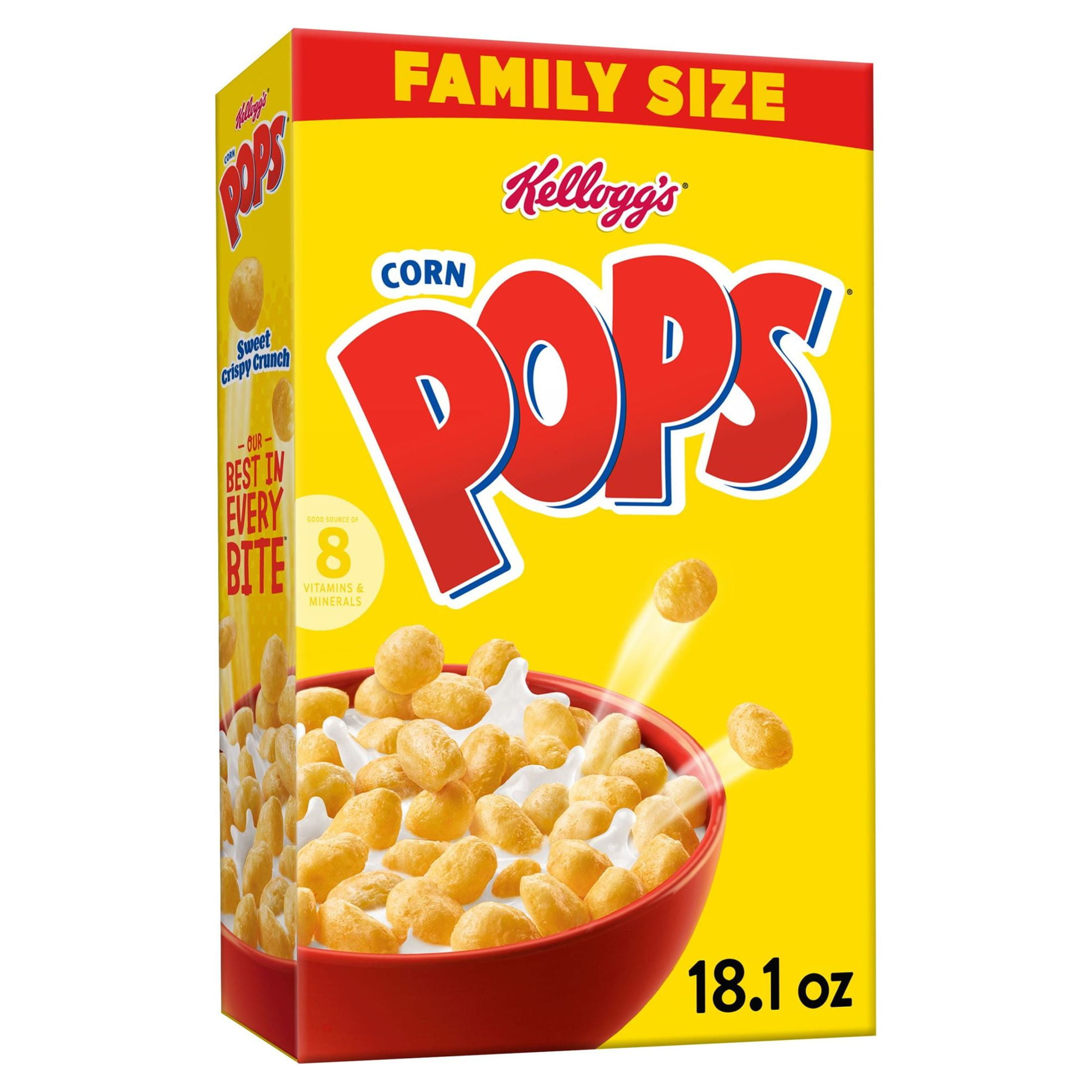 Kellogg's Corn Pops Original Snack & Breakfast Cereal, Family Size, 18.