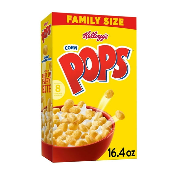 Kellogg's Corn Pops Original Breakfast Cereal, Kids Cereal, 16.4 oz (Pack 2)