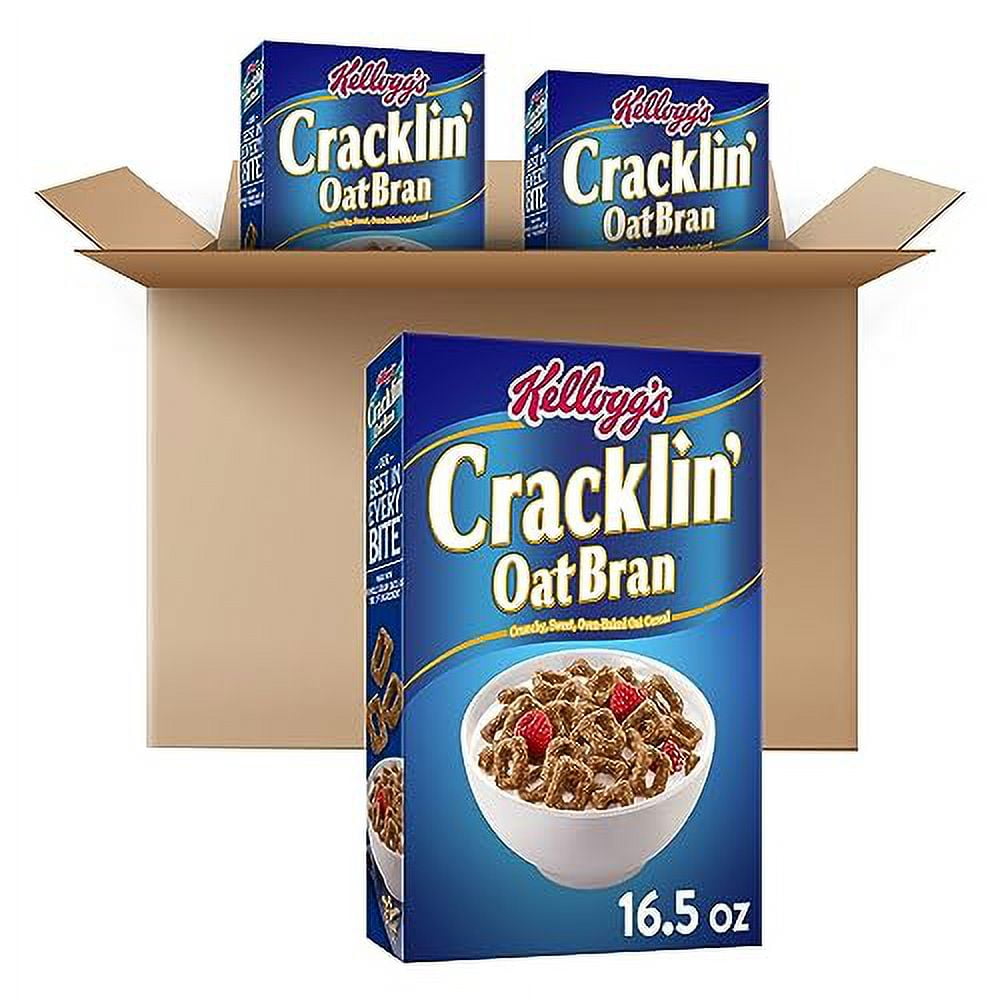 Kellogg's Cracklin' Oat Bran Breakfast Cereal, Family Breakfast, Fiber