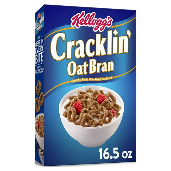Kellogg's Cracklin' Oat Bran Breakfast Cereal, Family Cereal, Original, 16.5oz Box (1 Box)