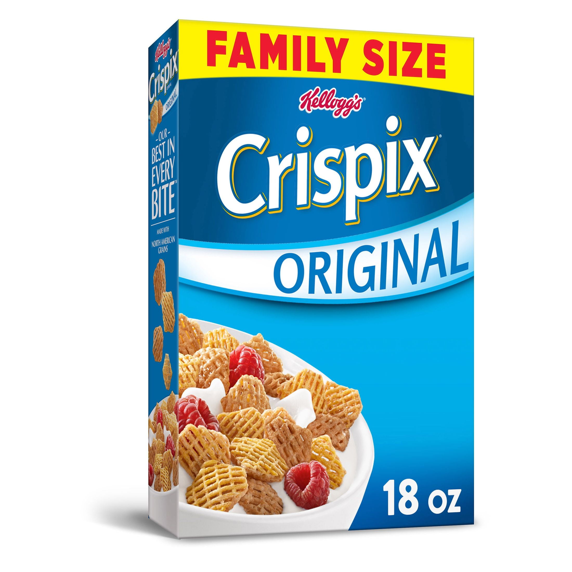 Kellogg's Crispix Cold Breakfast Cereal, 8 Vitamins and Minerals, Family Size, Original, 18oz Box (1 Box)