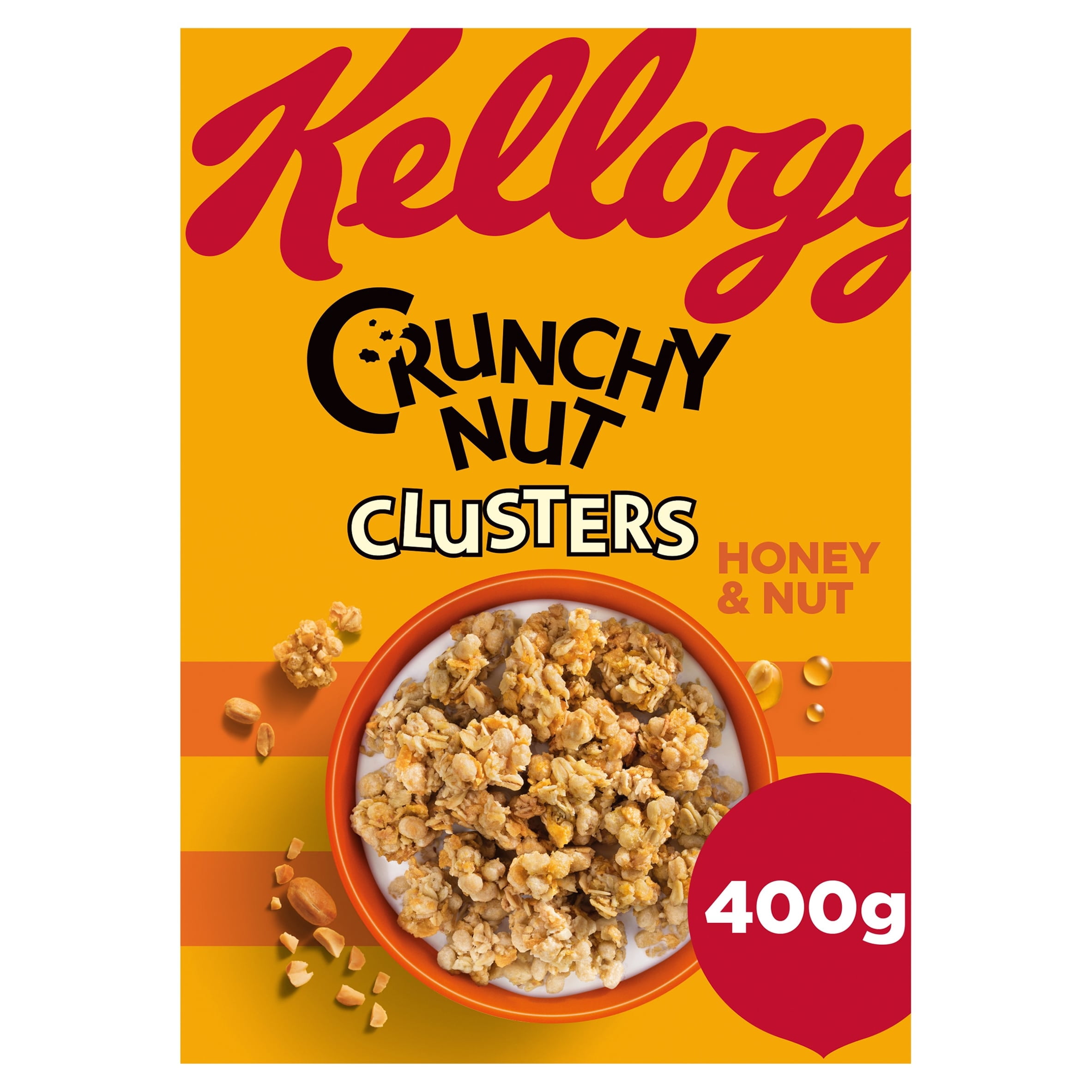 Kellogg's Crunchy Nut Honey & Nut Clusters Breakfast Cereal 400g, Imported from Britain