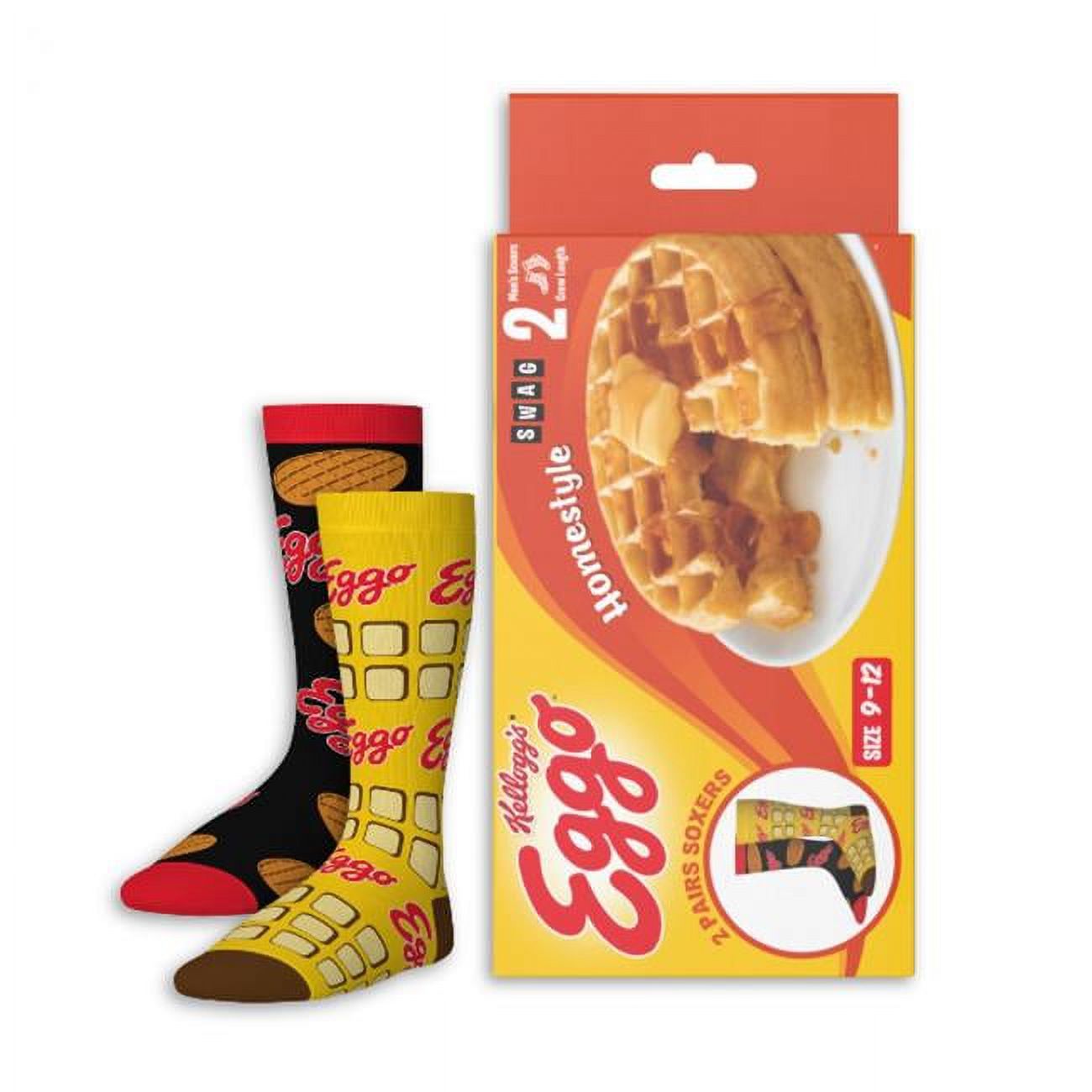 Kellogg's Eggo Waffles 2Pack Socks in Box Packaging