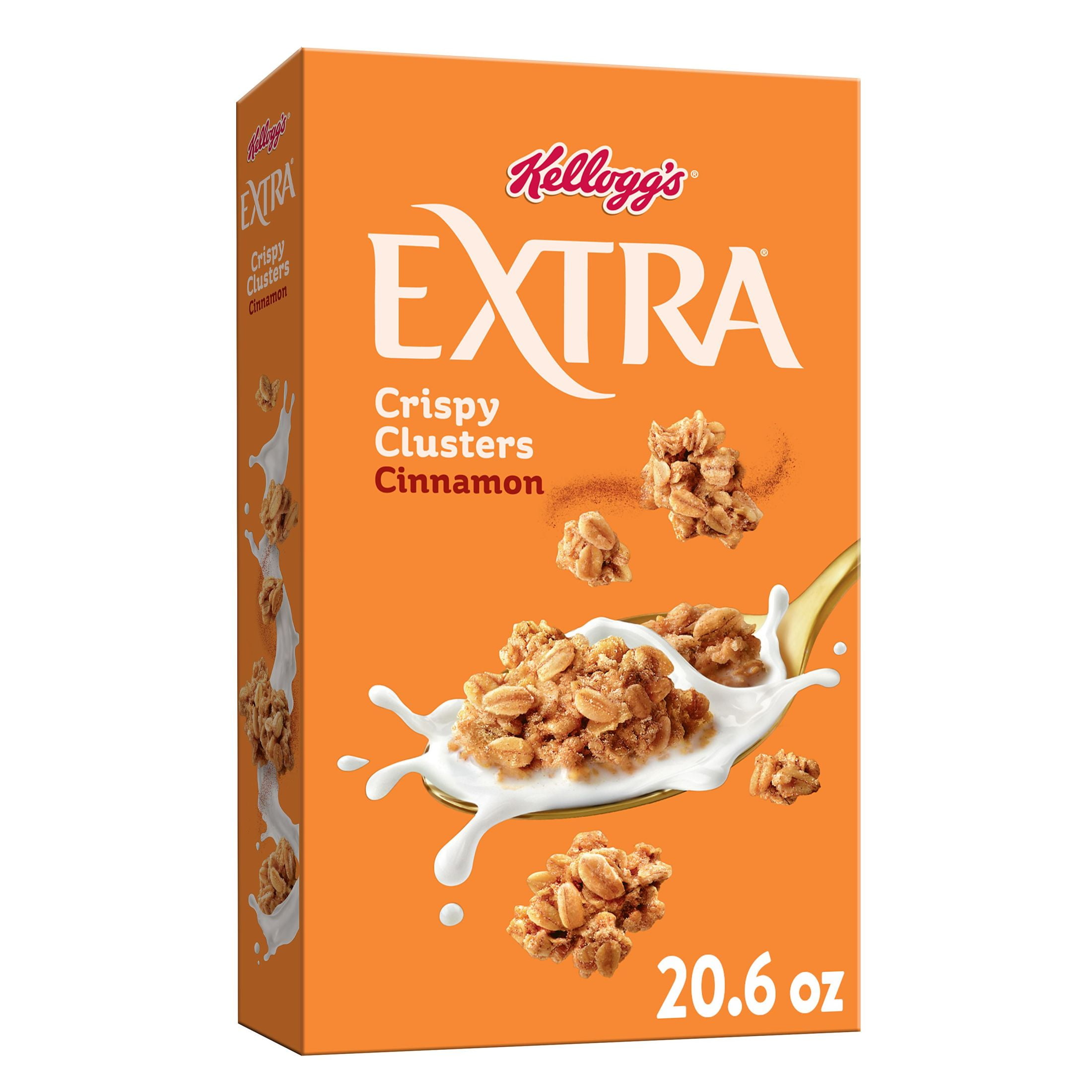 Kellogg's Extra Granola Cereal, Fiber Cereal, Family Breakfast, Cinnamon, 20.6oz Box (1 Box)