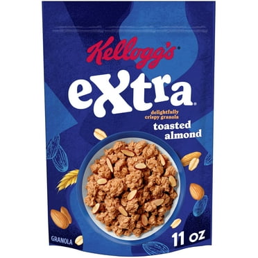 Kellogg's Extra Granola, Whole Grain, On-the-Go Snacks, Toasted Almond, 11oz Bag (1 Bag)