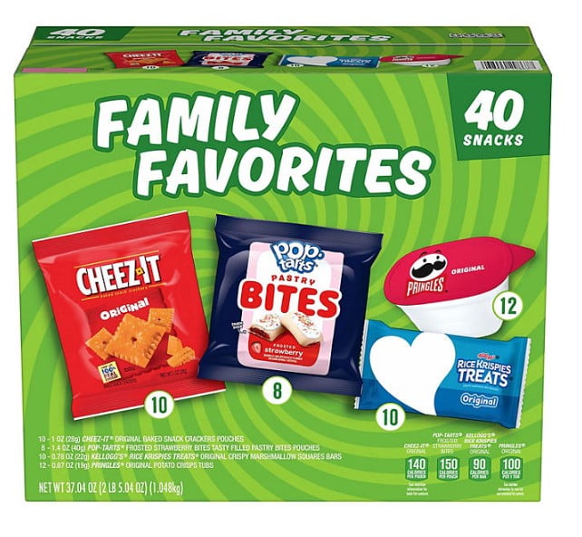 Kellogg's Family Favorites Mix, Variety Pack Snacks, 40 pk