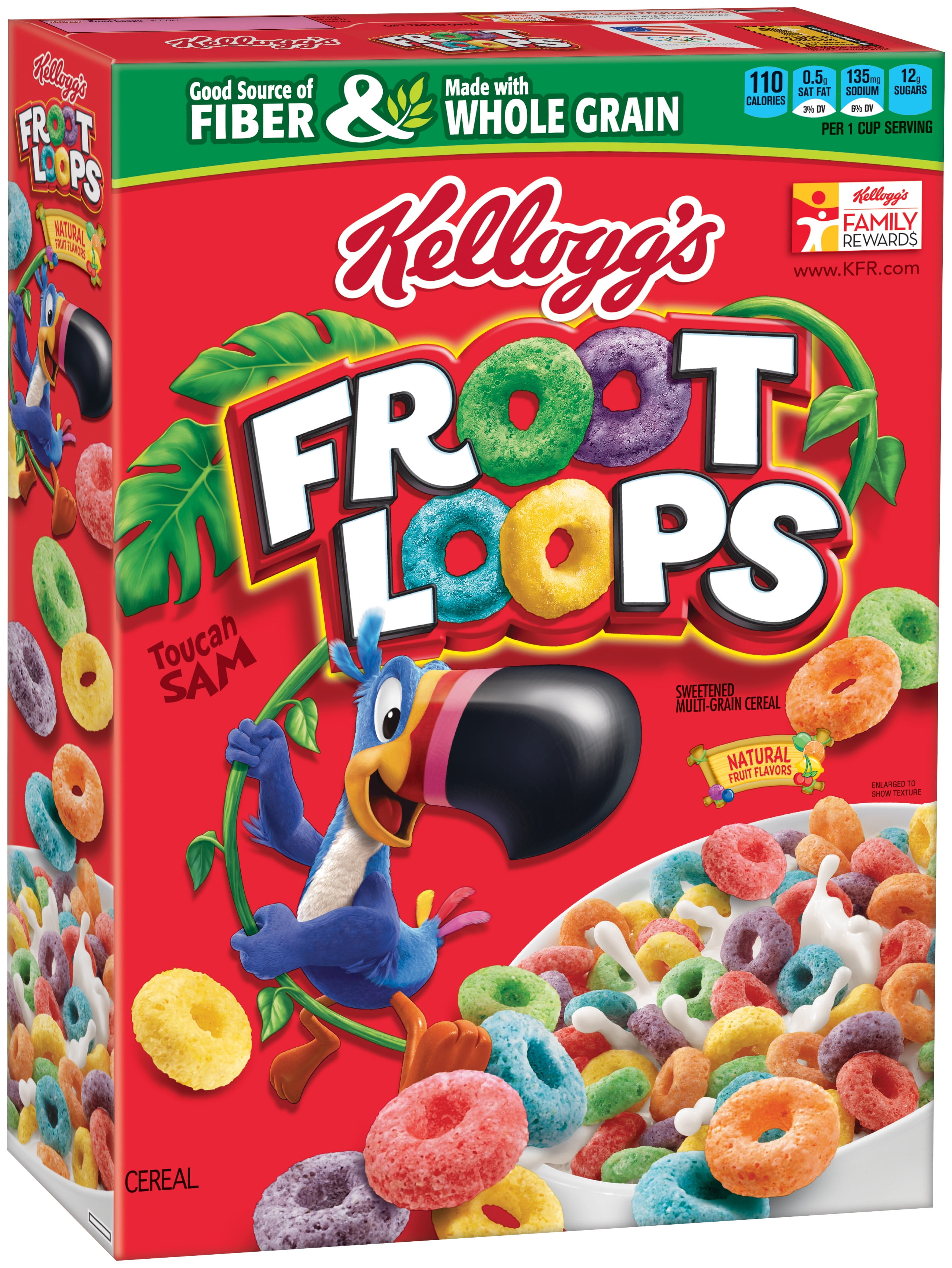 Kellogg's Froot Loops, Breakfast Cereal, Original,10.1 Oz