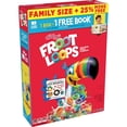 thumbnail image 1 of Kellogg's Froot Loops Breakfast Cereal, Fruit Flavored, Breakfast Snacks with Vitamin C, Family Size, Original, 23oz Box (1 Box), 1 of 13
