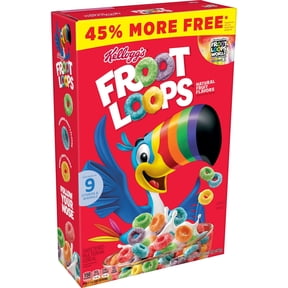 Kellogg's Froot Loops Breakfast Cereal, Fruit Flavored, Breakfast Snacks with Vitamin C, Original, 14.7oz Box (1 Box)
