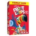 thumbnail image 1 of Kellogg's Froot Loops Breakfast Cereal, Fruit Flavored, Snacks with Vitamin C, Family Size, Original, 19.4oz Box (1 Box), 1 of 13