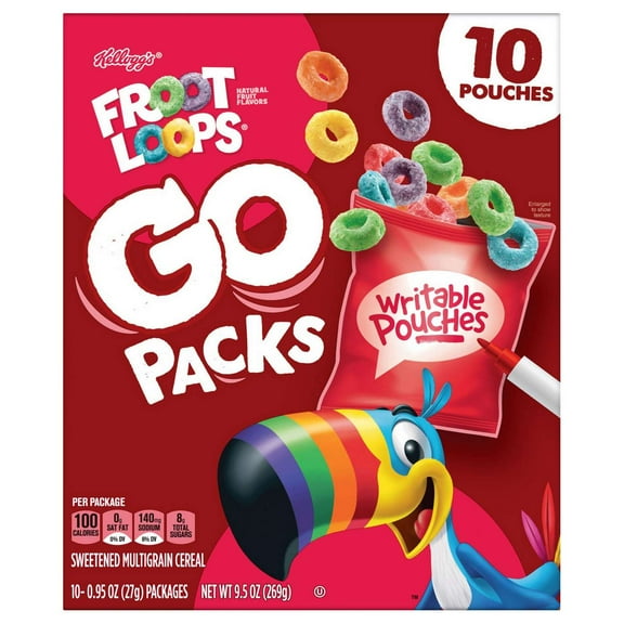 Kellogg's Froot Loops Cereal Go Packs - 10 ct