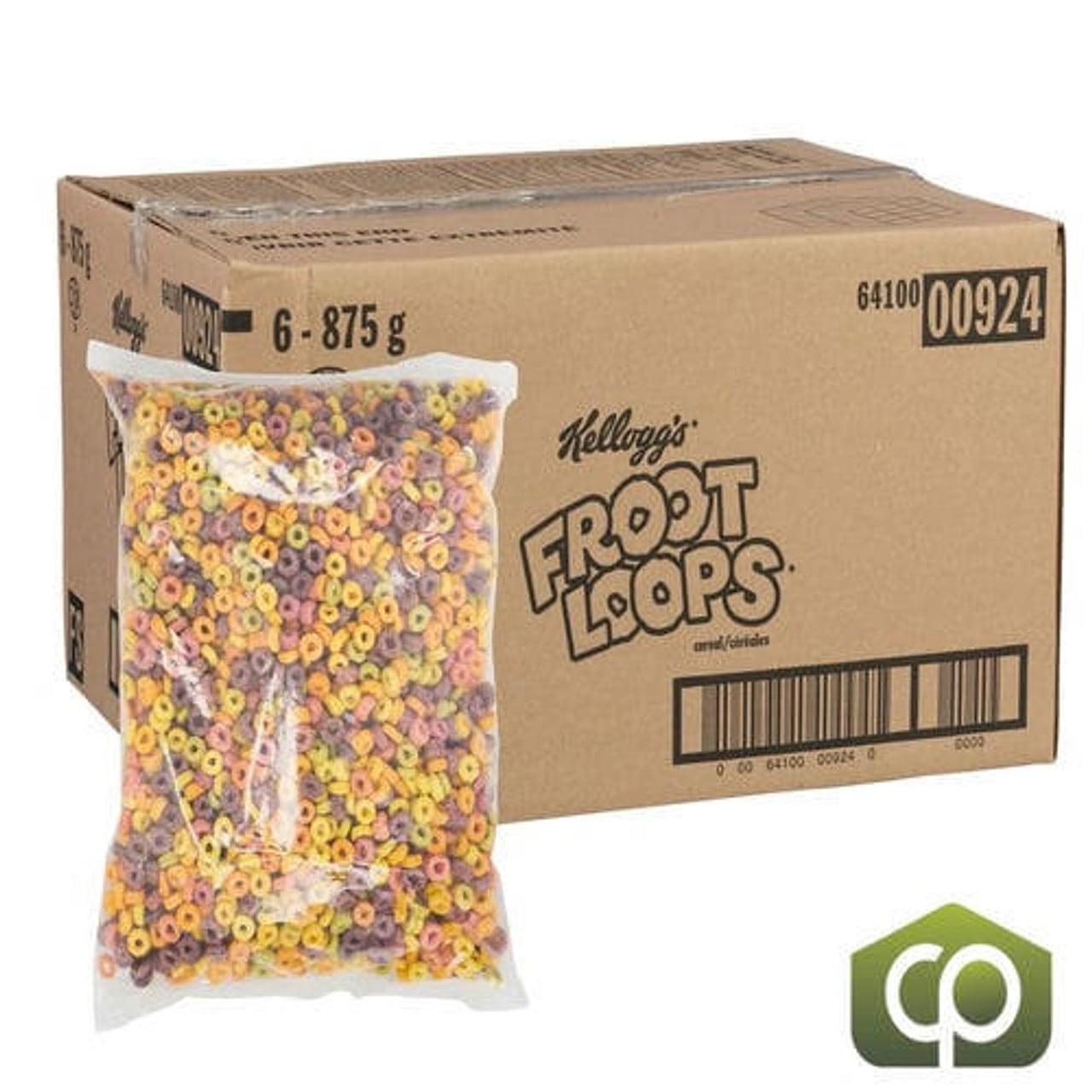 Kellogg's Froot Loops Cereal Sleeve Food Service 875g (6/Case)- Canada Import