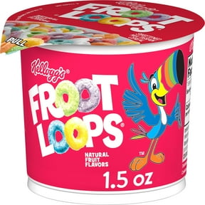 Kellogg's Froot Loops Original Breakfast Cereal, Fruit Flavored, Single Serve Cup, 1.5 oz