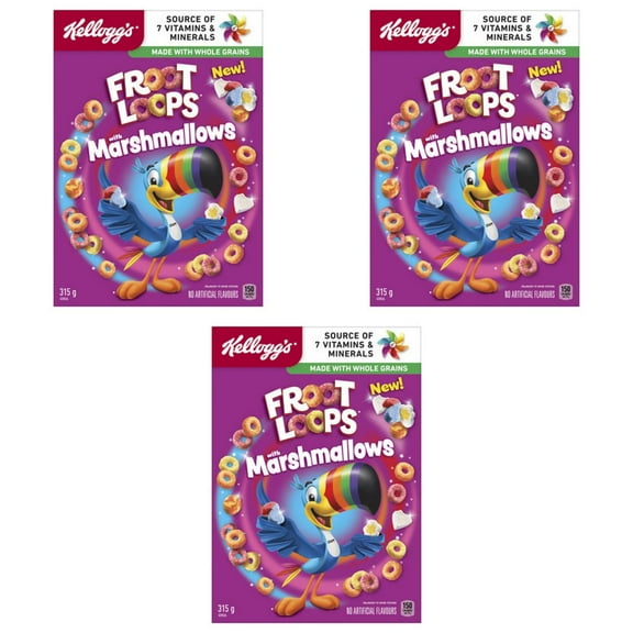 Kellogg's Froot Loops Marshmellow Cereal, 315g (3 Pack)