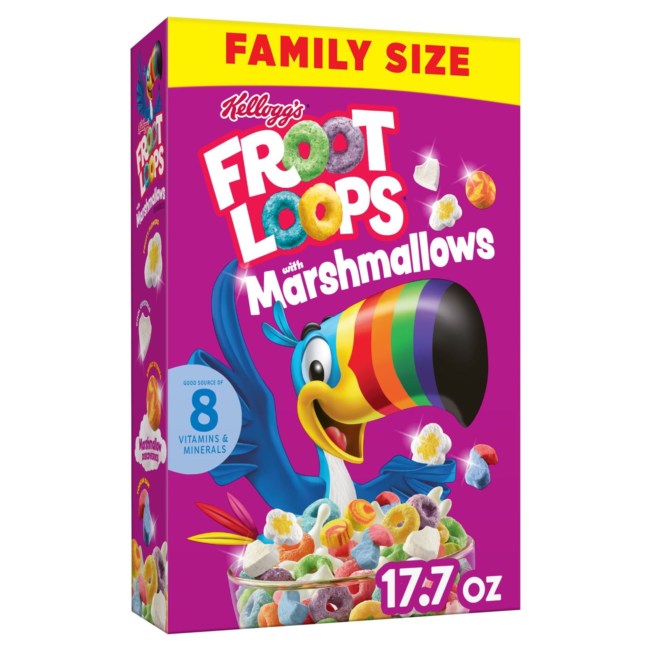 Size,　Breakfast　Kellogg's　Original　Froot　oz　with　Loops　Family　17.7　Marshmallows　Cereal,　Box