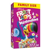 Kellogg's Froot Loops Breakfast Cereal, Kids Cereal, Family Breakfast, Family Size, Original with Marshmallows, 17.7oz Box (1 Box)