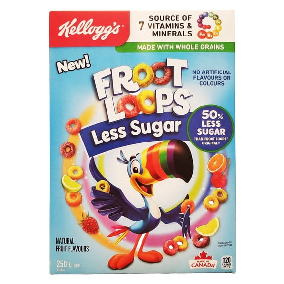 Kellogg's Froot Loops Reduced Sugar Breakfast Cereal 250g (8.8 oz)