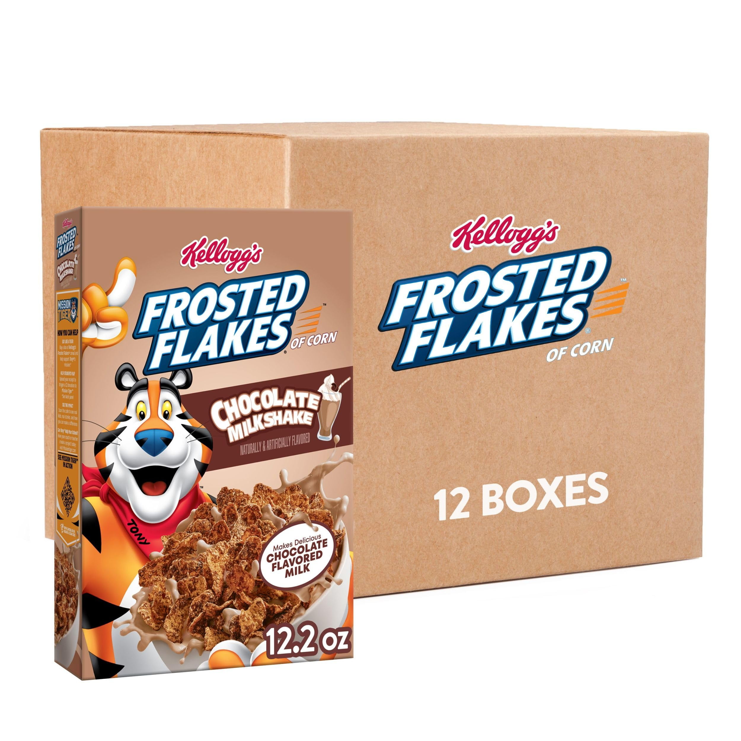 Kellogg's Frosted Flakes Breakfast AIF4 Cereal, Kids Cereal, Family