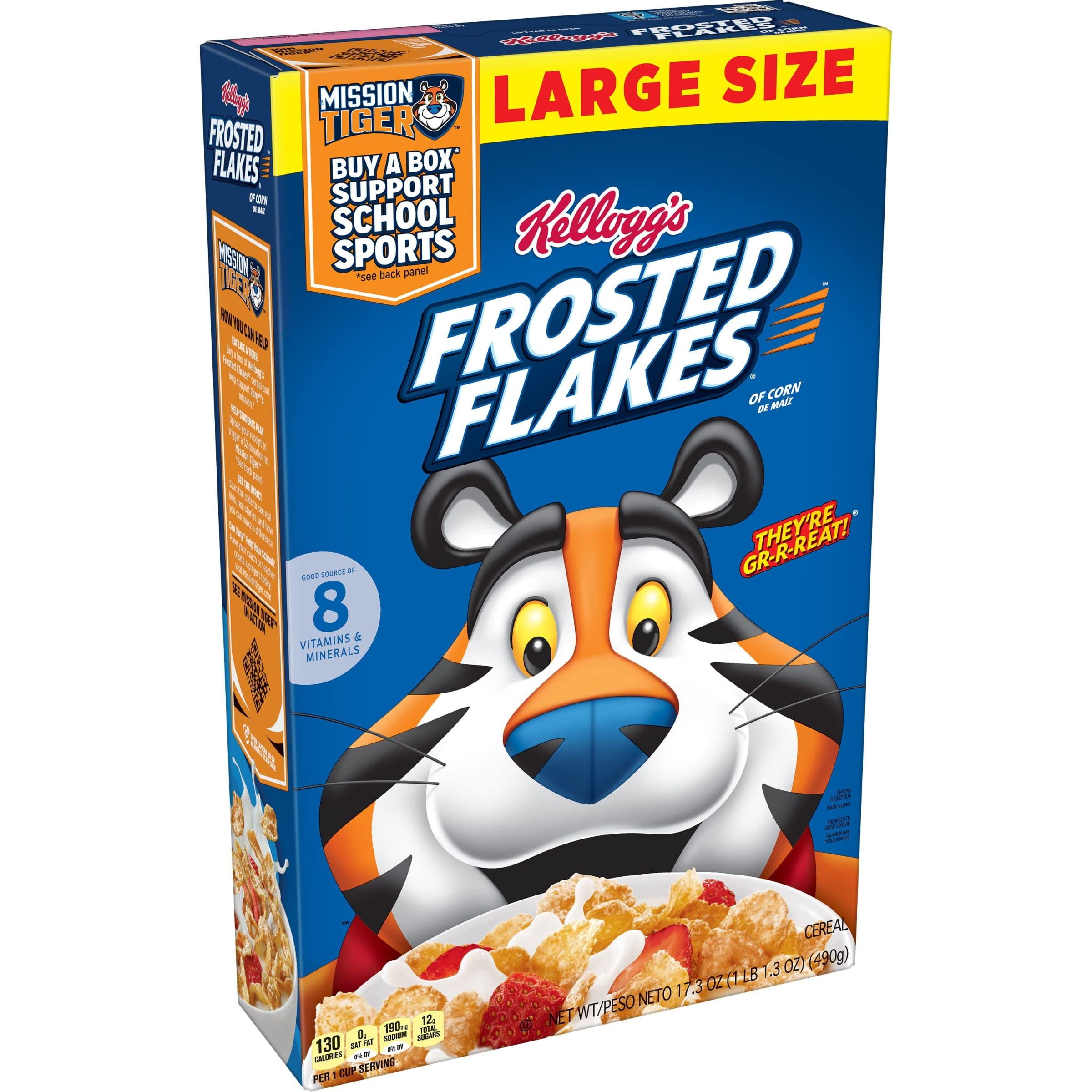 Kellogg's Frosted Flakes Breakfast Cereal 17.3 oz (Pack of 2)