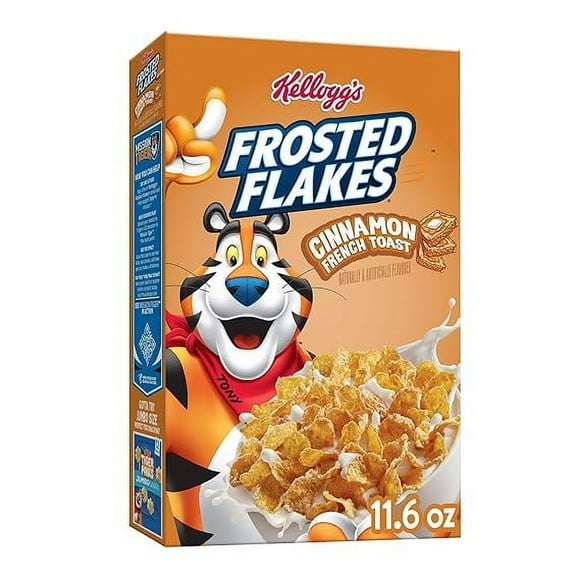 Kellogg's Frosted Flakes Breakfast Cereal, Kids Cereal, Family Breakfast, Cinnamon French Toast, 11.6oz Box (1 Box)