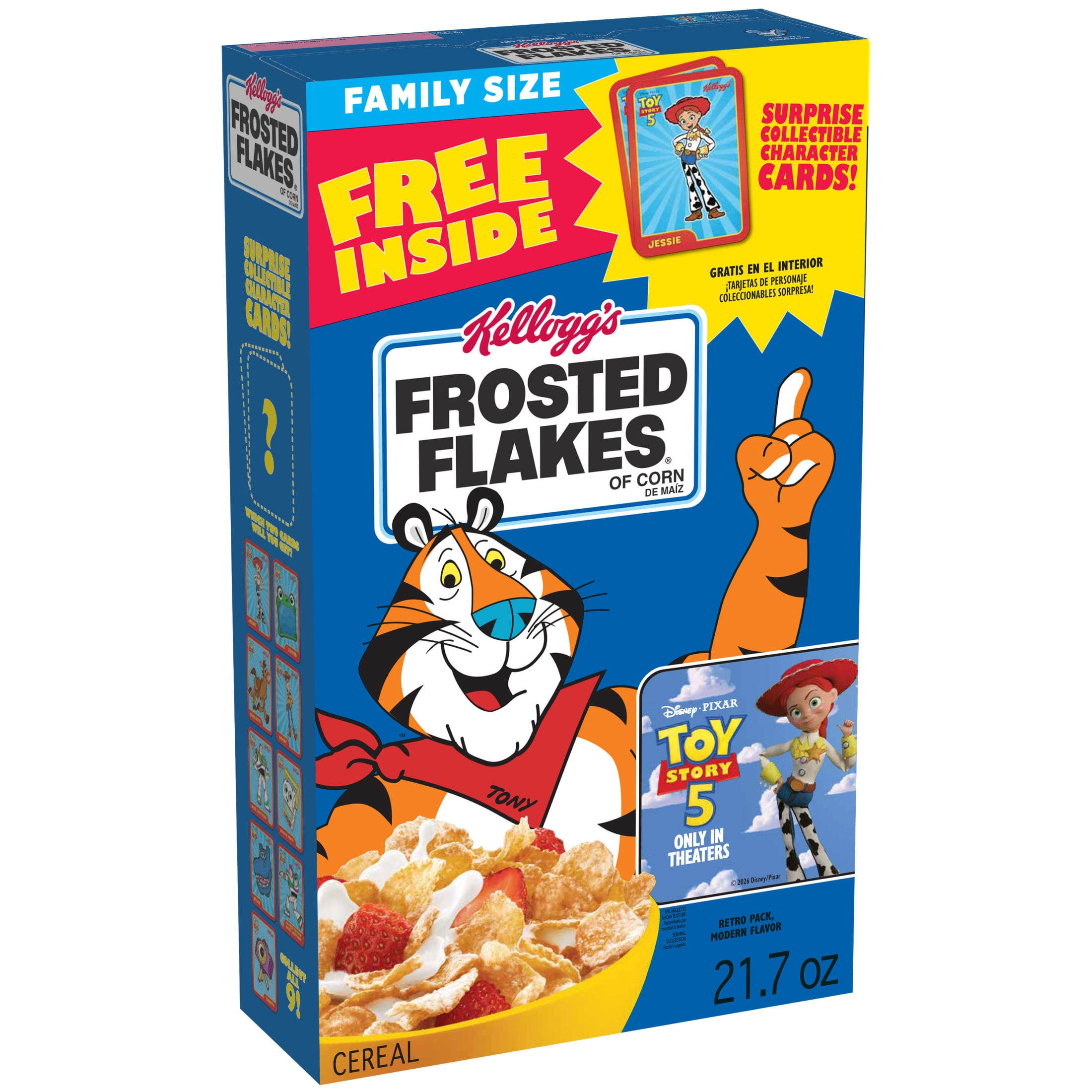 Frosted Flakes, Breakfast Cereal, 21.7 oz Family Size Box