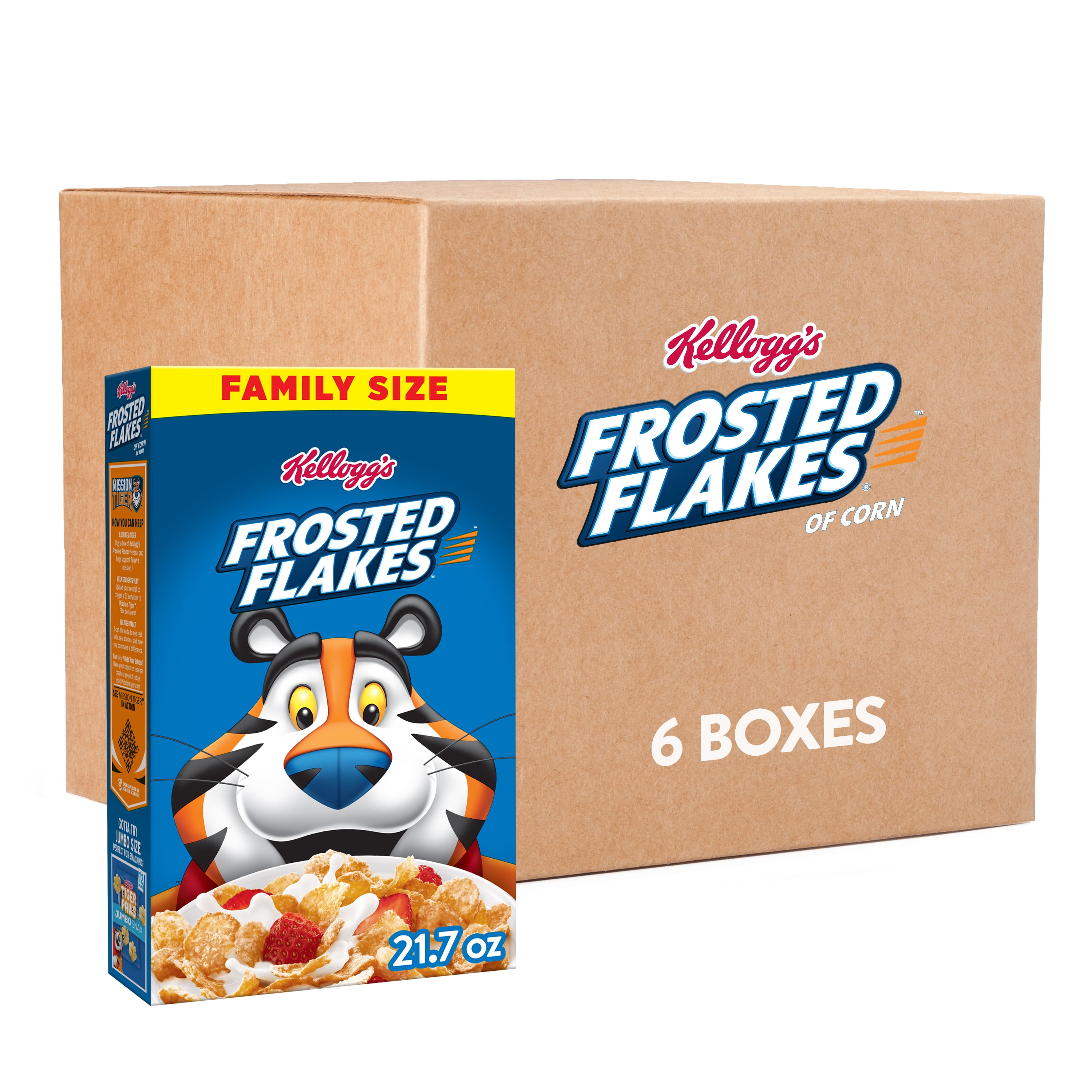 42225291 Walmart Title US en-US Kellogg's Frosted Flakes Original Breakfast Cereal, Kids Cereal, 21.7 oz, 6 Count